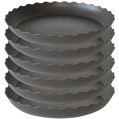 6 Pack Plant Saucer 8 inch, Heavy Duty Plastic Plant Water Tray, Planter Saucers, Flower Pot Tray Water Trays for Plant Pots (Brown) - color: Brown, size: 8" (6 pack)