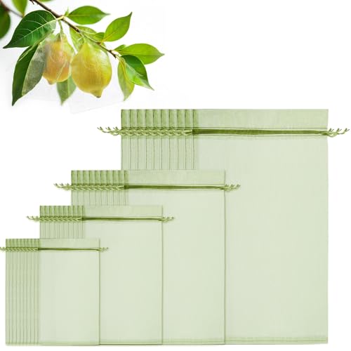 SATINIOR 160 Pcs Multi‑Size Fruit Protection Bags Green Netting Bags