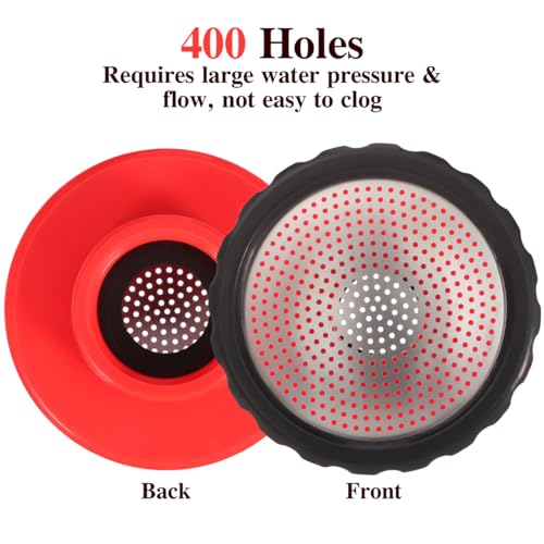 HANABASS 400 Mesh Hose End Sprayer Nozzle (3-Pack), Plastic Water Nozzles for Garden Hose, Soft Shower Head for Watering Delicate Seedlings, Flowers, Vegetables, Potted Plants, Red