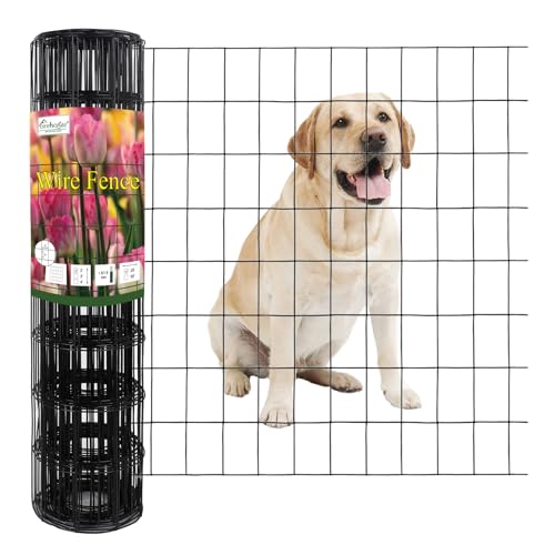Black PVC Coated Welded Wire Fence 24" x 25' Roll, 2"x3" Mesh, 16 Gauge - color: Black, size: 2''x3'' 16GA 24''x25'