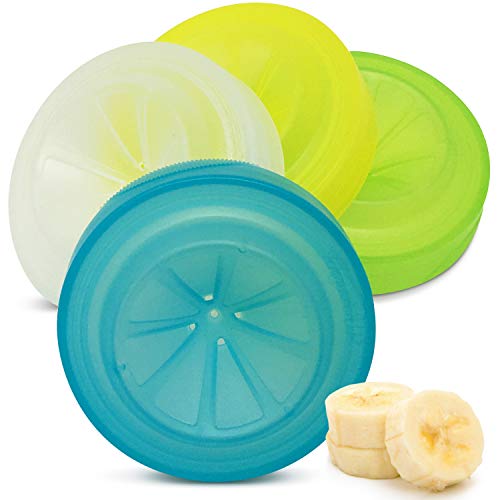Masontops Trap Caps - Reusable Indoor / Outdoor Fruit Fly Trap Catching Lids - Fits Any Regular Mouth Mason Jar - 4 Pack