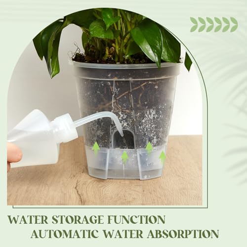 Wonderjune Self Watering Planter, 4.72'', Clear, 6 Pcs - color: Clear, size: 4.72''