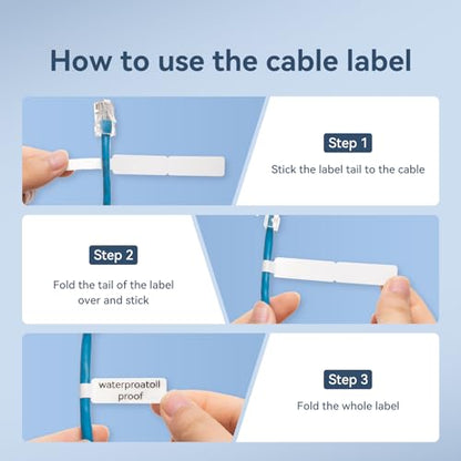 NIIMBOT Thermal Transfer Cable Label 0.49" x 4.29", for N1(B18) Label Maker - color: 0.49''×4.29''-blue Cable