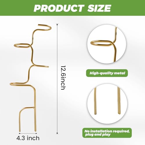 3PCS Indoor Plant Support – 12.6" Durable Metal Stakes for Plants - color: Gold