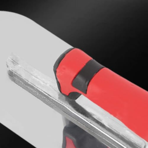 Concrete Tools Stainless Steel Pool Trowel, 14" x 4" Masonry Hand Tool with Soft Grip Handle, Lightweight, Plastering Trowel for Drywall Plastering Construction, Round End (Large:14"L x 4"W) - size: Large:14"L x 4"W