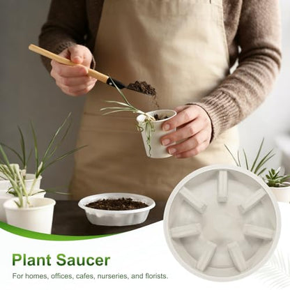 M METERXITY 2-Pack Plant Saucer, 10.04 Inch/25.5 cm Plastic Plant Trays Thicker for Pots/Indoor/Outdoor/Water Drainage and Protection, Flowerpot Drip Tray [Mocha] - color: Mocha