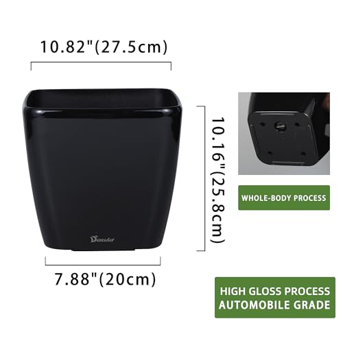 Dexceder 11x10 Self Watering Planter (Black High Gloss) - color: Black, size: 11x10