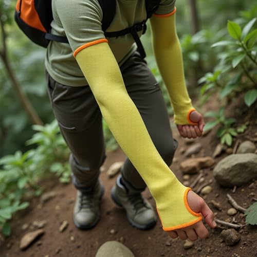 G & F PRODUCTS 100% Kevlar fiber by DuPont Cut Resistant Knit Sleeve, Sold by 6-piece pack - color: Cut Level 3 With Thumslot 18 Inch