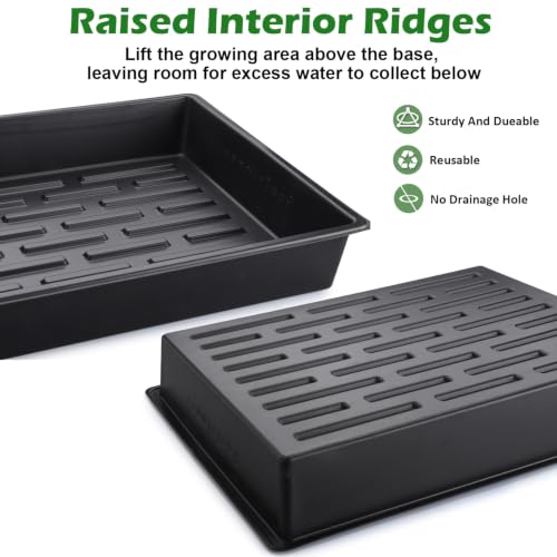 8-Pack Seed Starting Trays with 4" Humidity Dome, Water-Return Design - size: 8p Trays+Domes