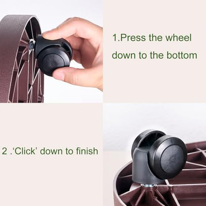 Doseno Plant Stands, 2 Pack Rolling Plant Caddy with Wheels, 12.8-Inch - color: Coffee Brown