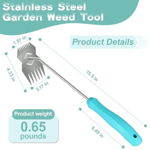Garden Weed Pulling Tool,Weeder Tool,Garden Tools,Adopting Ergonomic Handle Design,Gardening Tools,Weed Puller Tool Suitable for Farm Planting(Blue Handle)