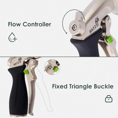 Garden Hose Nozzle,Metal Spray Nozzles with 8 Adjustable Watering Patterns