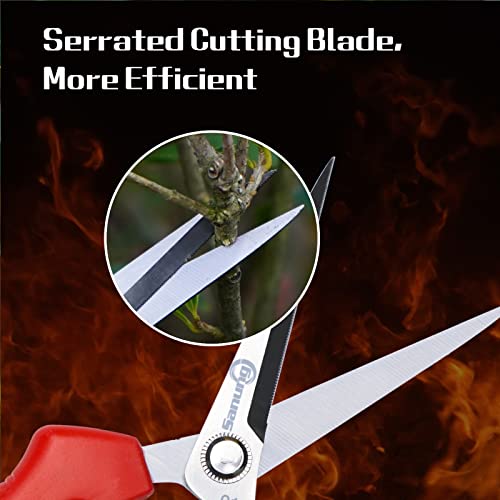 Sanung 2 PACK Straight Stainless Steel Pruning Shears, Hand Pruner Garden Trimmer Scissors with PVC Handle Safety Lock, Ideal for Gardening, Tree Trimming