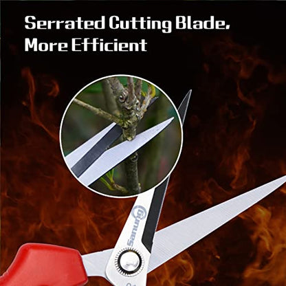 Sanung 2 PACK Straight Stainless Steel Pruning Shears, Hand Pruner Garden Trimmer Scissors with PVC Handle Safety Lock, Ideal for Gardening, Tree Trimming