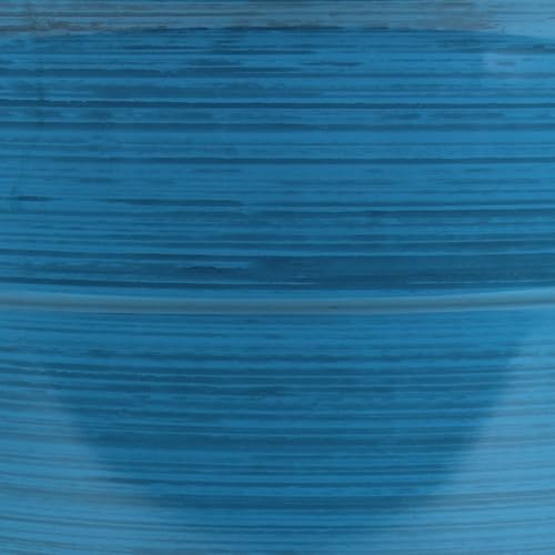 Garden Elements Indoor/Outdoor Glazed Brushed Happy Plastic Planter, Large, Dark Blue, 15" - color: Dark Blue