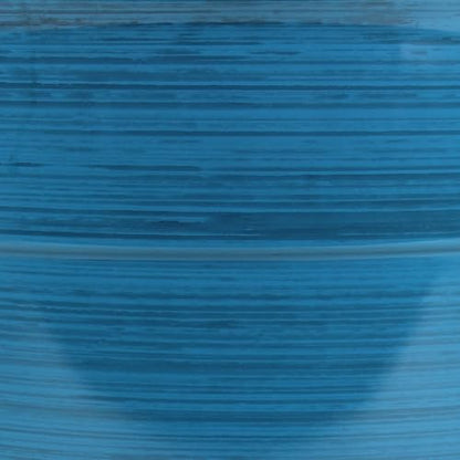Garden Elements Indoor/Outdoor Glazed Brushed Happy Plastic Planter, Large, Dark Blue, 15" - color: Dark Blue