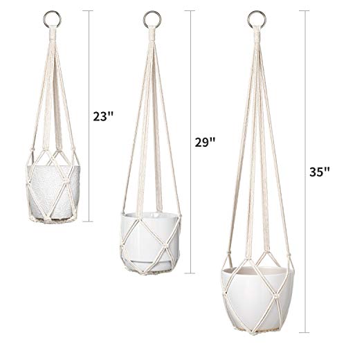Dahey Macrame Plant Hanger Indoor Hanging Plant Holder Basket for Flower - color: Beige