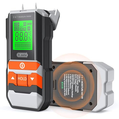 Dr.meter 2 in 1 Pin & Pinless Wood Moisture Meter for Wood Drywall