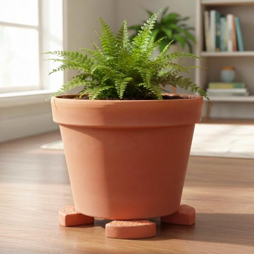 LemonRoad 12 Set Terra Cotta Cement Pot Feet for Outdoor Planters, Sector - style: Sector