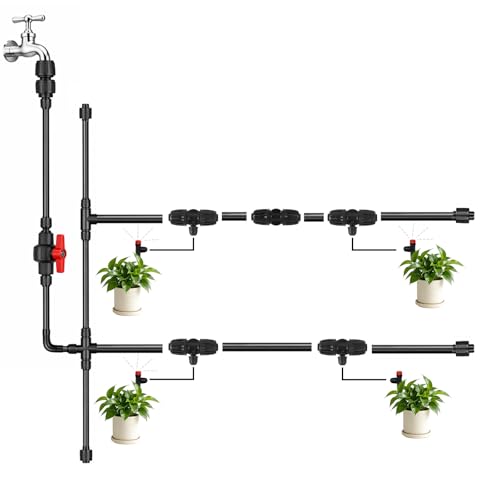 8pcs 1/2'' to 1/4'' Drip Irrigation Fittings, Premium Drip Line Irrigation 1/2'' to 1/4'' Barbed Tee Fittings Locked Barbed Tee Connectors for Patio Garden Lawn