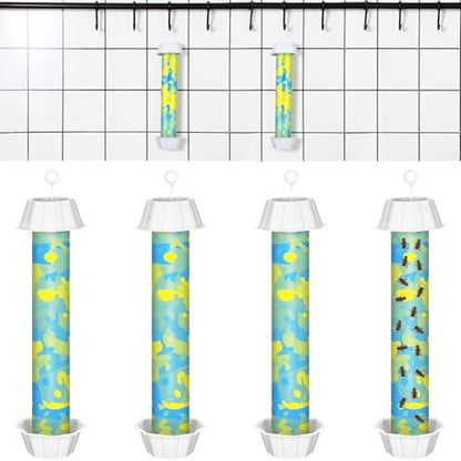 Qualirey 4 Pcs Sticky Fly Trap Fly Stick with Hook, Blue Camouflage - style: Blue Camouflage