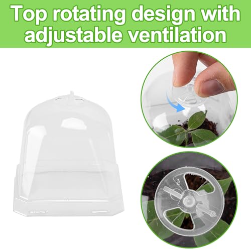 10 Pcs 3" Clear Plant Nursery Pot with Humidity Dome, Plastic Gardening Pot - color: 10pcs-white, size: 3 Inch