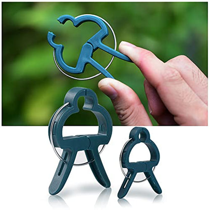 PERSZEN Plant Support Clips, 120 PCS Gentle Flower Plant Clamps for Supporting Vine Climbing Plants, Gardening Lever Loop Gripper Clips Help Stems Vines Grow Straight Upright, 2 Sizes in one Pack - size: 120
