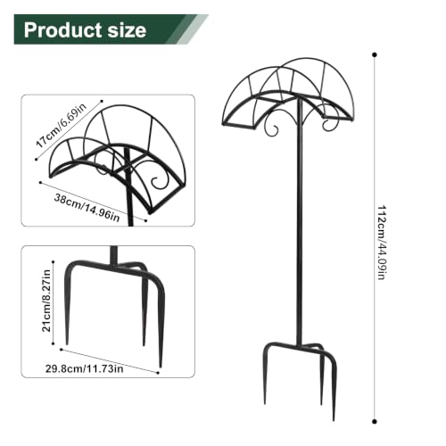 Freestanding Garden Hose Holder Stand – Heavy Duty Hose Hanger Stand, Outdoor Hose Organizer, Water Hose Stand Rack, Hose Butler Storage for Yard Lawn Garden（black） - size: 44in