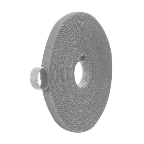 PATIKIL 0.4" x33FT Hook and Loop Tape Double-Sided Nylon Strips Gray - color: Gray, size: 0.4"x33FT