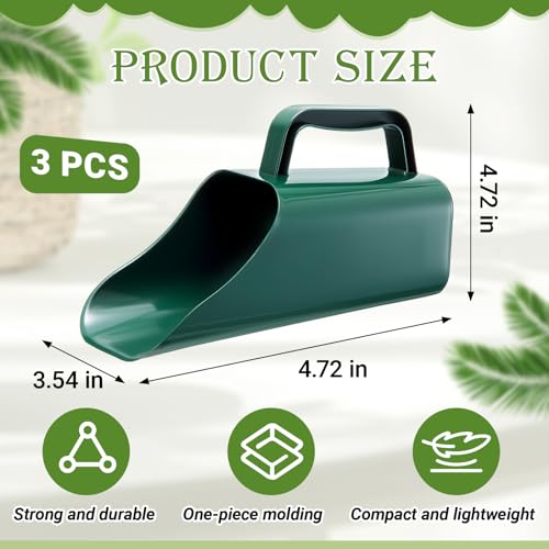 3 Pack Large Soil Scoop Plastic Garden Tool with Sifting Holes