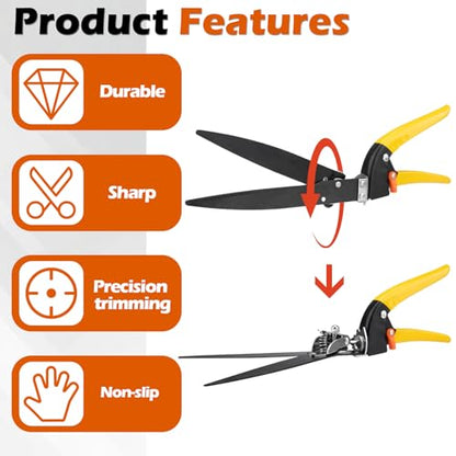 Upgraded Grass Shears Rotatable 180°, Grass Trimming Shears