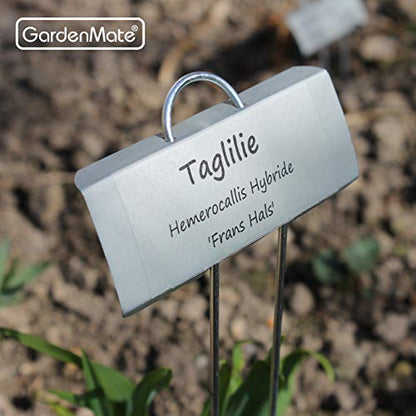 GardenMate 50-Pack Weatherproof Large Zinc Metal Plant Labels, Height 11.5", Label Area 3 1/2 x 1 1/4" - size: 50-Pack, style: 11.5'' Large Zinc