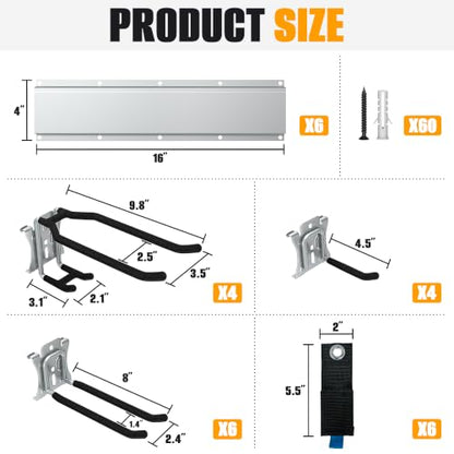 Ultrawall Wall Mounted Garage Tool Organizer, Yard Tool Organizer Rack