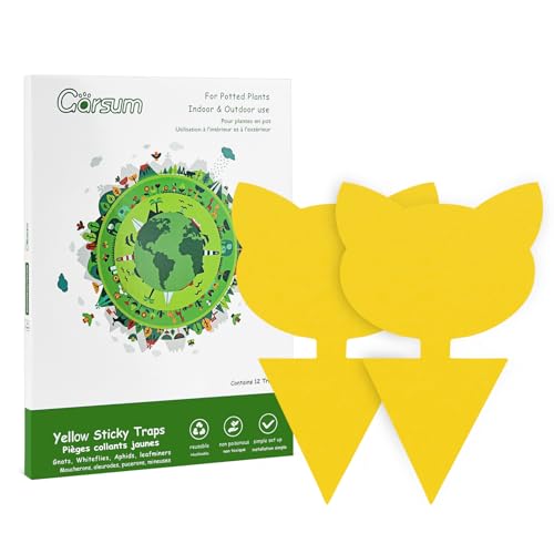 Garsum Fruit Fly Trap Yellow Sticky Fungus Gnat Killer for Indoor and Outdoor Plant - color: 18 PCS-C