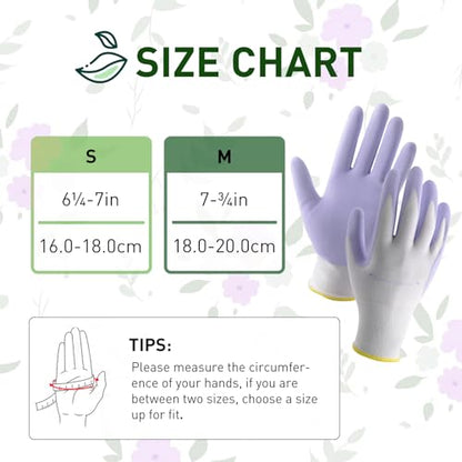HANDLANDY 2/3/6 Pairs Womens Gardening Gloves, Garden Gloves for Women - color: Blue & Violet (2 Pairs), size: Medium