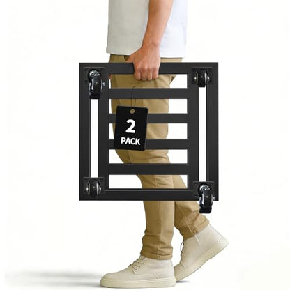 Plant Caddy with Wheels 2 Pack, 16'' Heavy Duty Metal Rolling Plant Stand - size: 16''-2P