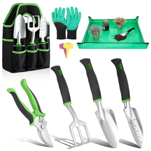 Housolution Gardening Tools Set, 8PCS Gardening Gifts for Women, Green - color: Green