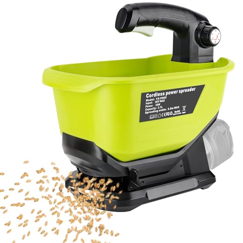 Cordless Grass Seed Spreader Compatible with Ryobi 18V Battery,Fertilizer Spreader Available Year-Round Handheld Spreader for Seed, Fertilizer, Salt, Ice Melt (Tool only)
