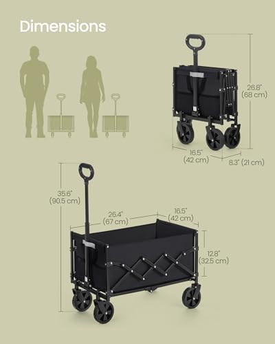 SONGMICS Small Collapsible Wagon, 400 lb Dynamic Weight Capacity