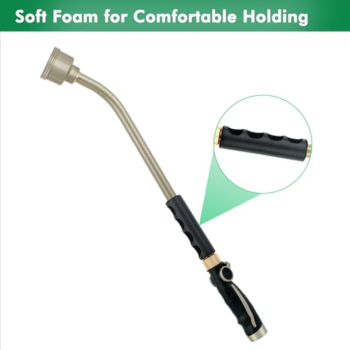 RESTMO Long Watering Wand, 24 Inches Gentle Soft Full Shower Sprayer Wand - color: Black