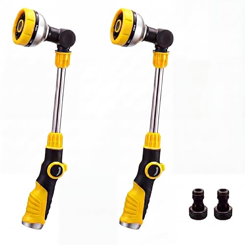 Hushee 2 Pack Watering Wand for Garden Hose, 18.5 in, 8 Spray Patterns