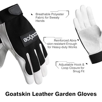COOLJOB Thorn Proof Garden Work Gloves Men, Abrasion-resistant Palm, M-XL - size: Medium