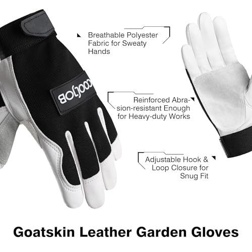 COOLJOB Thorn Proof Garden Work Gloves Men, Abrasion-resistant Palm, M-XL - size: Medium