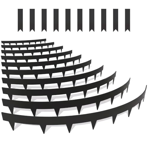 33ft.10 Pack Metal Edging for Landscaping, 40" × 4.5" Garden Edging - color: Black, size: 4.5 Inch