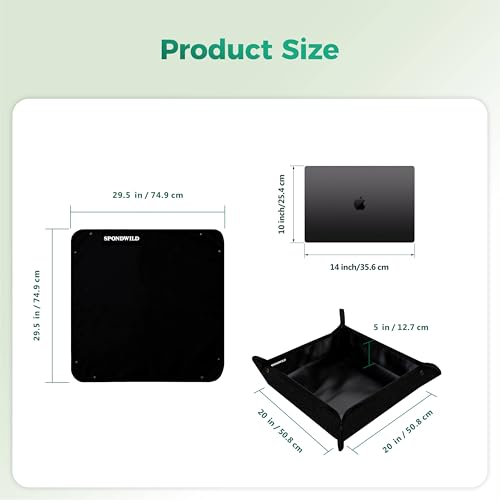 Repotting Mat for Indoor Plants 29.5"x29.5", Unique Gifts for Plant Lovers - color: Black, size: 29.5" x 29.5" x 0.1"