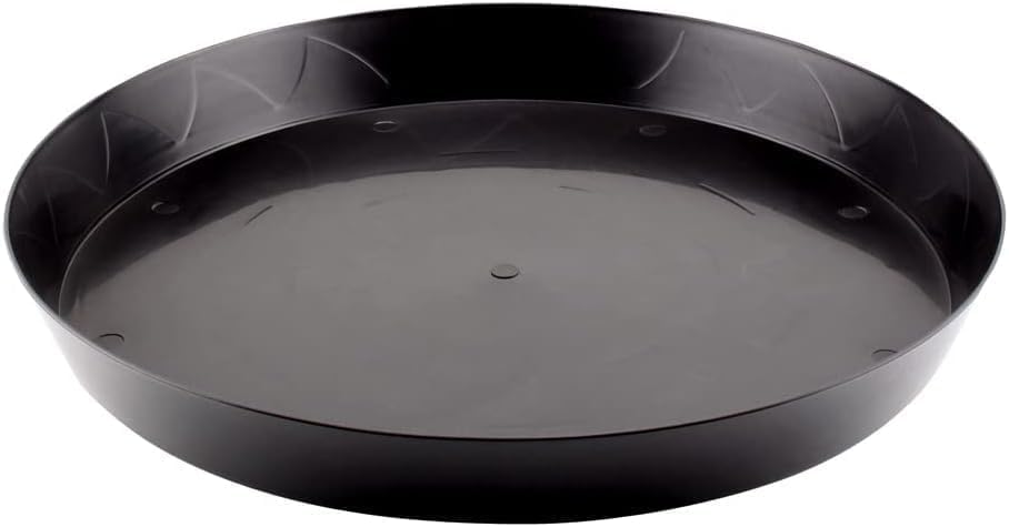 Green Oasis - 16" inch Plant Saucer, Premium Black Heavy Duty Indoor/Outdoor Drip Tray for Garden (3)