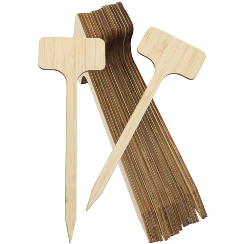 Bamboo Plant Tags, 6 x 18 cm, T-Type with Marker Pen, 30Pcs - size: 30Pcs-6x18cm