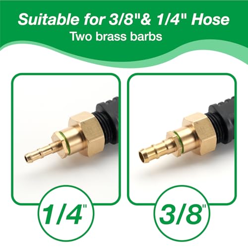 29 Inches Sprayer Wand,1/4" & 3/8" Brass Barbs Sprayer Wand Replacement, Stainless Steel Replacement Sprayer Wand with Shut off Valve & 2 Hose Clamps (1/4" & 3/8" Barb Sprayer Wand) - color: 29 Inches Sprayer Wand - 1/4" & 3/8" Barb