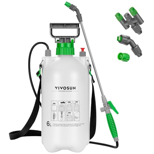 VIVOSUN 1.6 Gal/6L Pump Sprayer, Garden Water Sprayer - size: 1.6 gal