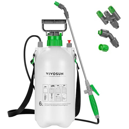 VIVOSUN 1.6 Gal/6L Pump Sprayer, Garden Water Sprayer - size: 1.6 gal